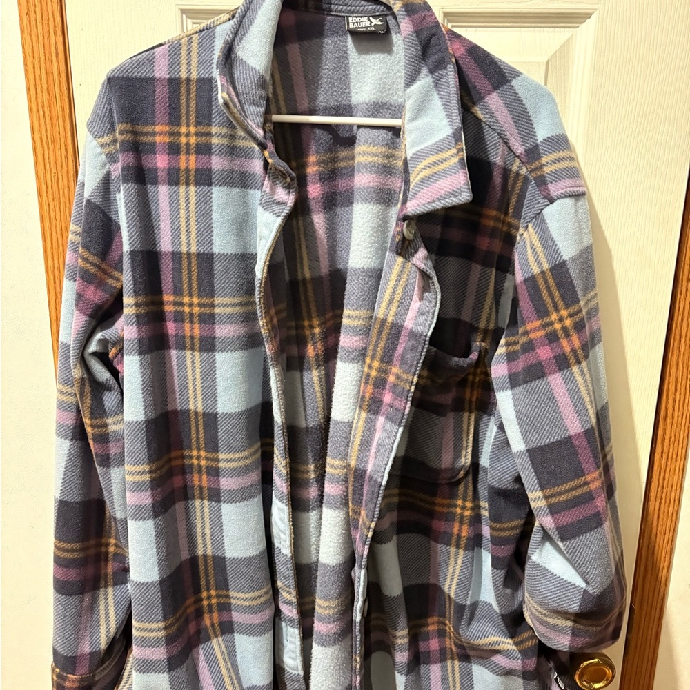 Eddie Bauer Plaid Fleece Jacket